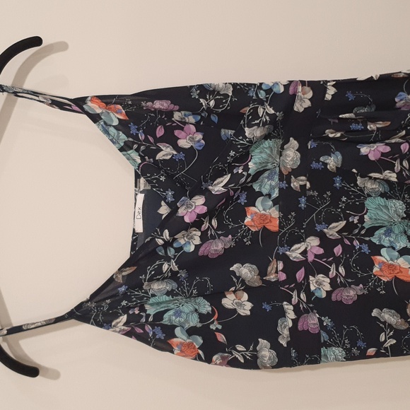 Dex Floral Spaghetti Strap Dress Navy Size Large - Picture 2 of 3